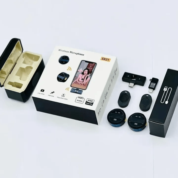 SX21 Magnetic Hanging Neck Wireless Lavalier Microphone - SX21 Type-C Port 2.4G Clip-On Wireless Microphone - Imran Fashion Hut_img_3
