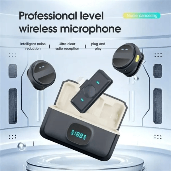 SX21 Magnetic Hanging Neck Wireless Lavalier Microphone - SX21 Type-C Port 2.4G Clip-On Wireless Microphone - Imran Fashion Hut