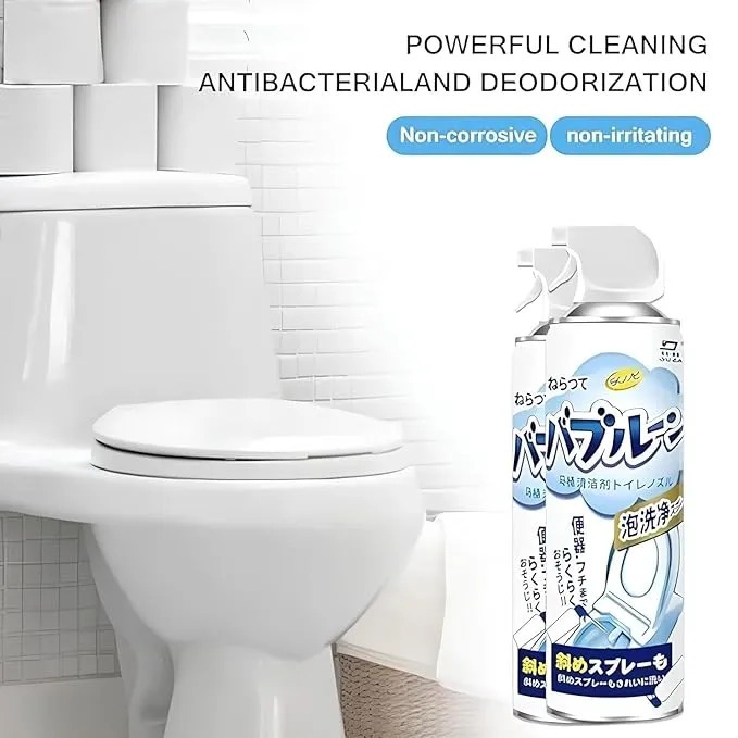 Japan Toilet Bowl Cleaner Spray Bathroom Cleaner Spray Mold Stain Remover 99.9% Anti-Bacterial Foam Spray Toilet Freshen 500ml_img_1