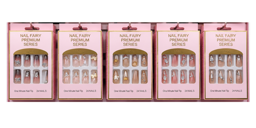 Nail Fairy Premium Series Long Artificial Nails, Set of 24