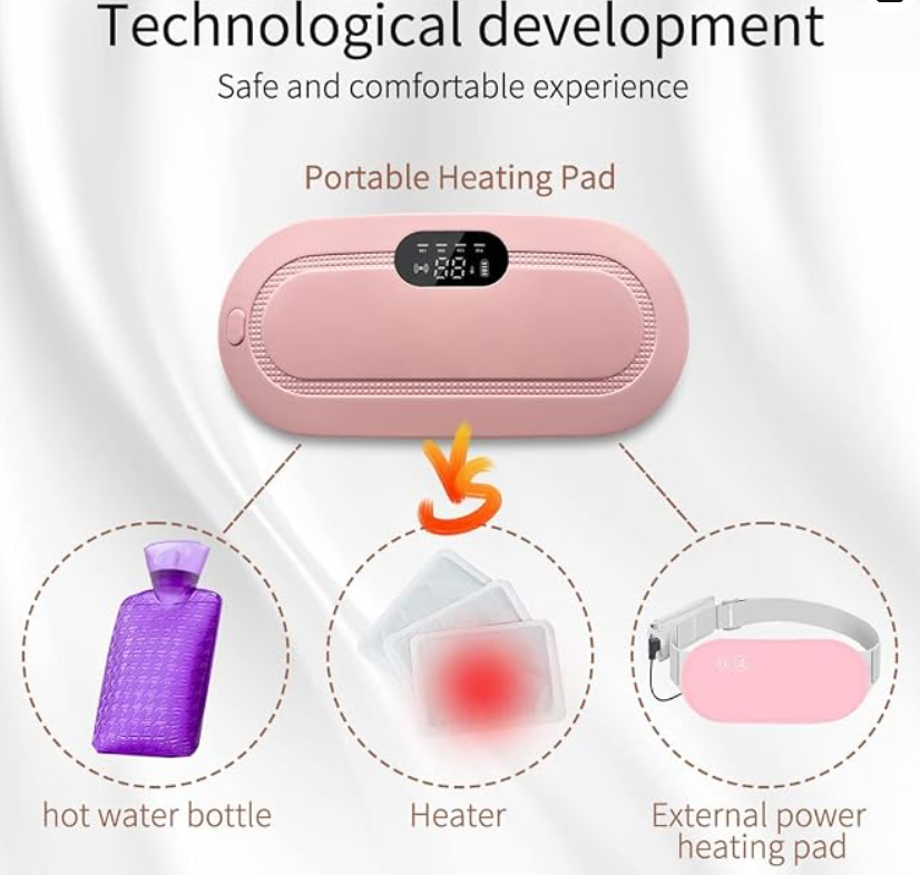 Wireless Warm Palace Belt With LCD Display Heating Pad Relieve Hot Compress - Image 4
