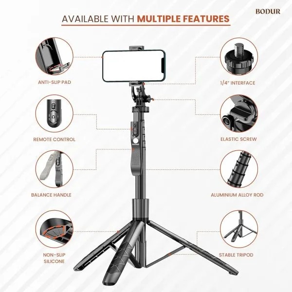 K28 Long Wireless Selfie Stick & Tripod Stand for Mobile – NO LIGHT_img_1
