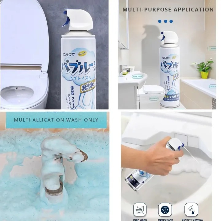 Japan Toilet Bowl Cleaner Spray Bathroom Cleaner Spray Mold Stain Remover 99.9% Anti-Bacterial Foam Spray Toilet Freshen 500ml_img_3