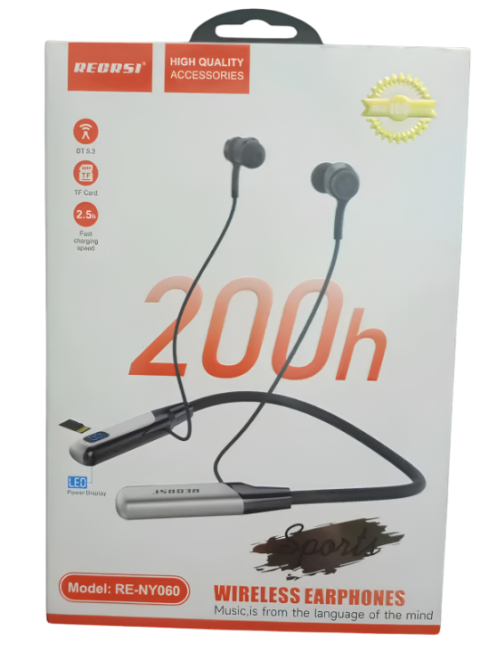 100% Original Recrsi RE-NY060 200 Hours Bluetooth Neckband