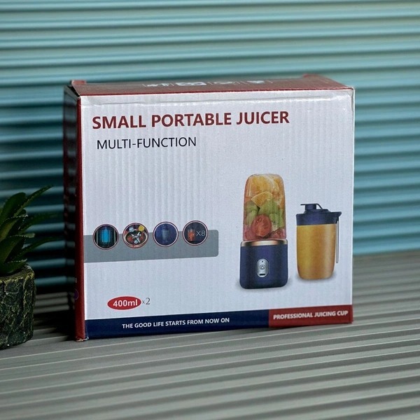 Portable Blender Juicer Small Rechargeable Small Mixer Juicer Mixer Multi Function Mini Fast Blender Juicer Cup with 6 Blades Portable Blender for Smoothies and Shakes for Office, Sports, Travel, Gym_img_1