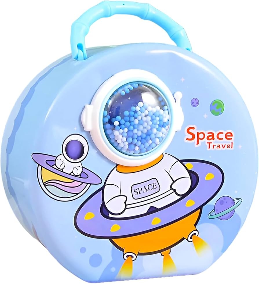 WISHKEY Space Theme Piggy Bank for Kids, Money Saving Container with Locking System, Coin Collector Storage Box with Handle, Money Bank for Boys & Girls."_img_1