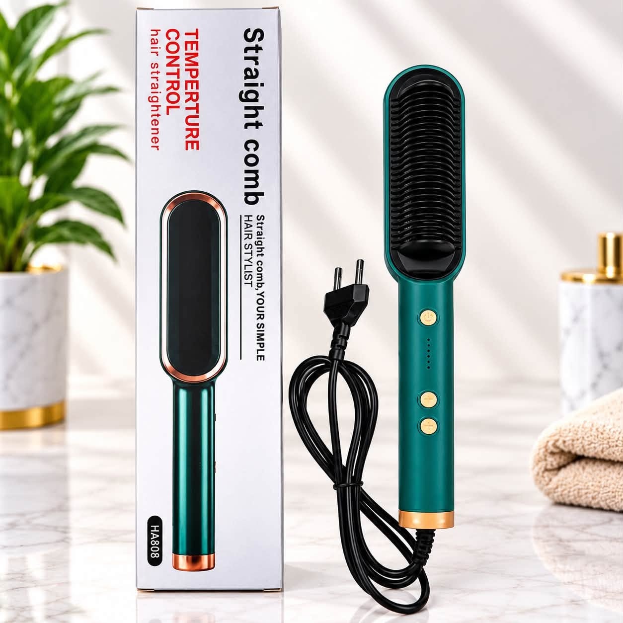HA808 Temperature Control Hair Straightening Comb