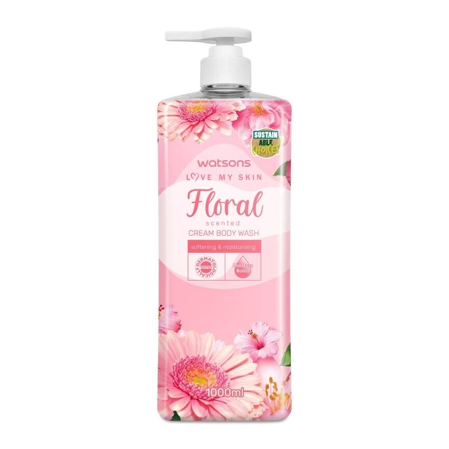 Watsons Love My Skin Floral Scented Cream Body Wash 1000ml