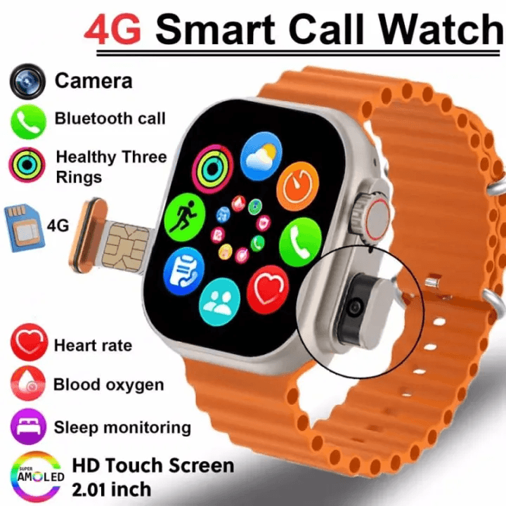 BW9 Pro Online Edition 4G Smart Watch Phone | SIM Supported Phone Watch with Pop-Up Folding Camera
