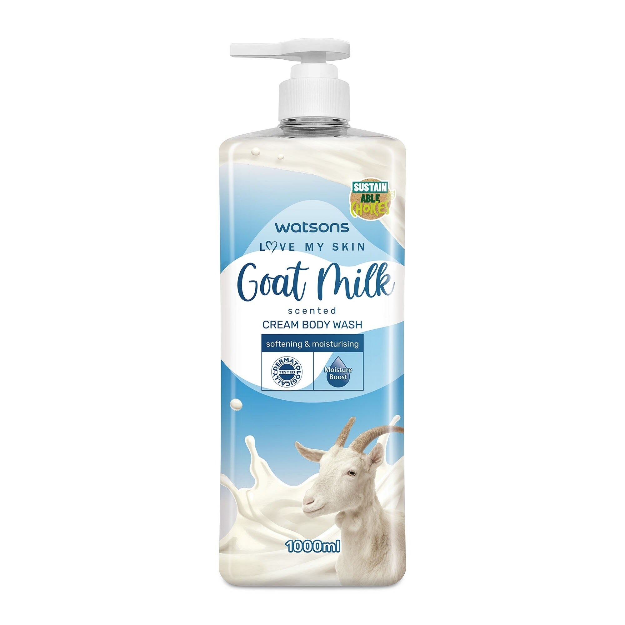 Watsons Love My Skin Goat Milk Scented Cream Body Wash – 1000ml