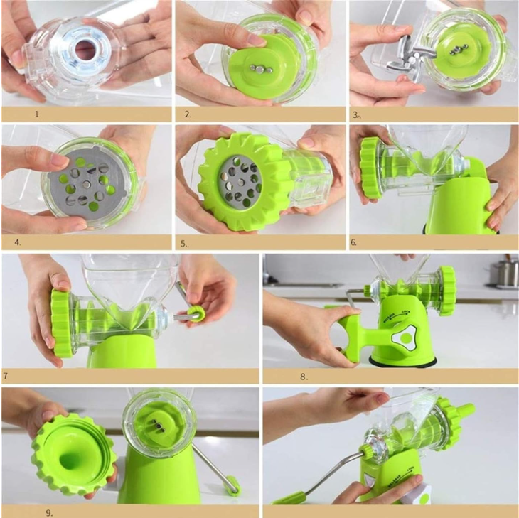 Manual hand-operated plastic meat grinder and mincer - Image 3