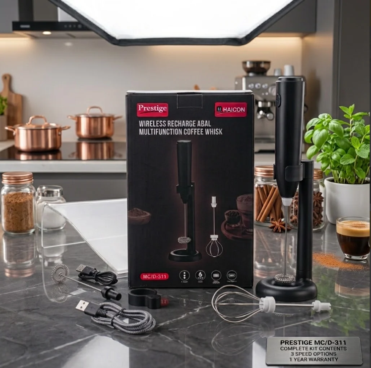 Prestige Mukti Wireless Rechargeable Multifunction Coffee Whisk (Model MC/D-311) - Image 1