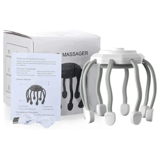 Electric octopus head massager