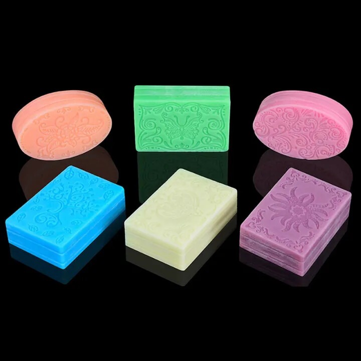2X Silicone Soap Mold for Soap Making 3D 6 Forms Oval Rectangle Soap Mould Flowers Bathroom Kitchen Soap Mold_img_2
