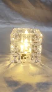 transparent acrylic crystal block LED tea light candle
