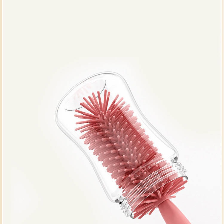 Detachable Cup Brush 360 Degree Rotation Silicone Bottle Cleaning Brush Baby Bottle Scrubber Silicone Bottle Brush Kit_img_0