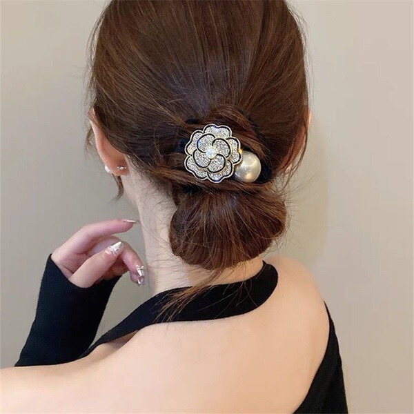 Pearl Flower Hair Tie – Elegant & Stylish 1 pcs_img_1