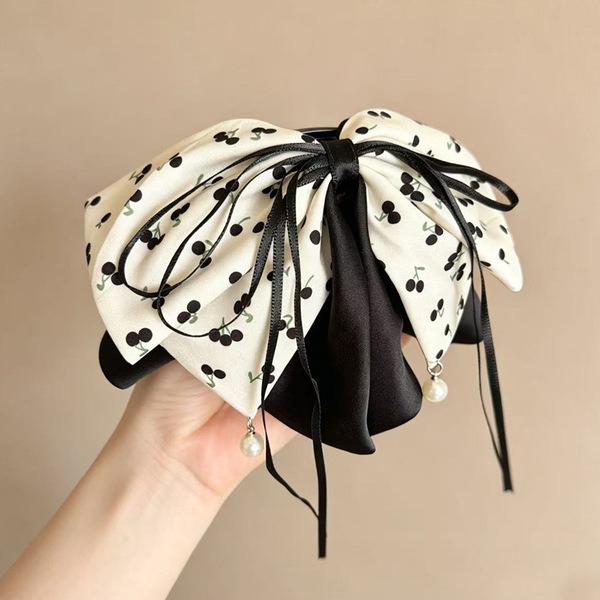 🎀 Cherry Blossom Bow Hair Clip 🍒