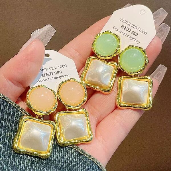 Elegant Square Drop Statement Earrings