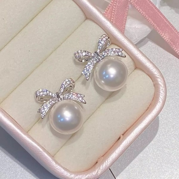 South Korea Bow Pearl Earrigs♦_img_1