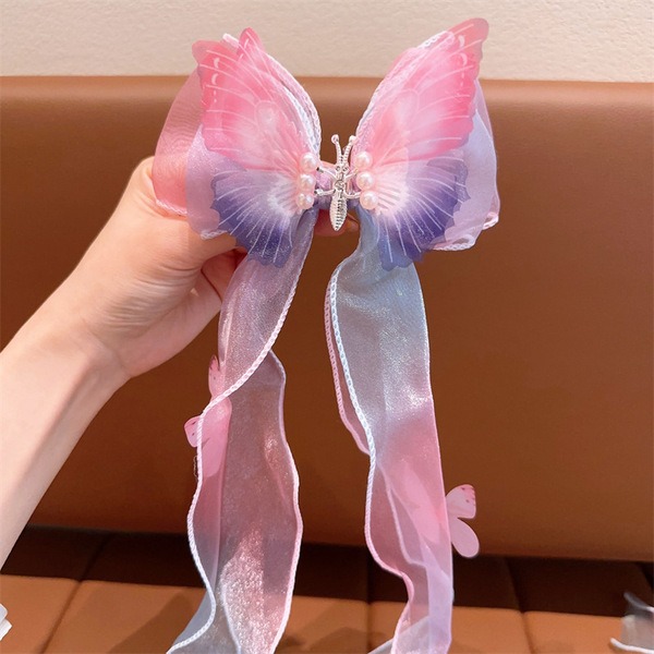 3D Moving Butterfly Ribbon Hair Clip_img_1