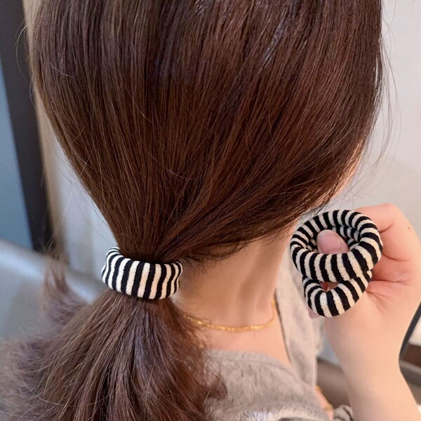 Retro Zebra Hair Tie 10 pcs