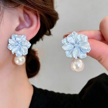 🌸 Elegant Floral Pearl Drop Earrings 🌸_img_1