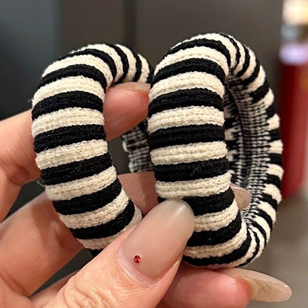 Retro Zebra Hair Tie 10 pcs_img_3