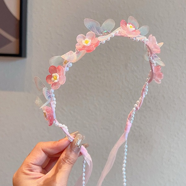 🦋 Dreamy Butterfly & Flower Pearl Headband