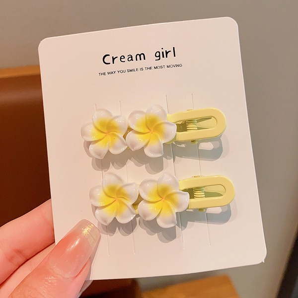 Sweet Plumeria Floral Elastic Hair Bands Set ১৬ পিস_img_1