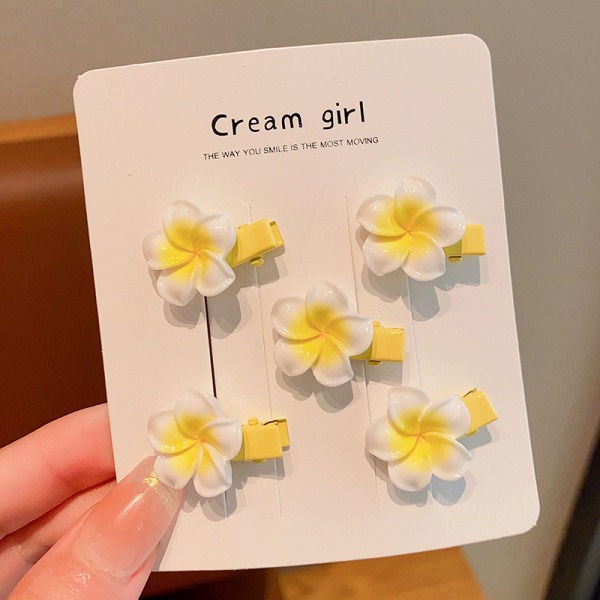 Sweet Plumeria Floral Elastic Hair Bands Set ১৬ পিস_img_3