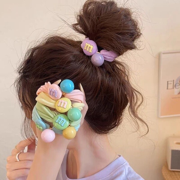 5 pcs Candy Elastic Hair Ban_img_1