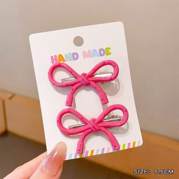đ Cute Polka Dot Bow Hair Clips 6 pcs 1085_img_1