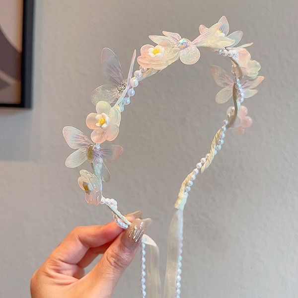 🦋 Dreamy Butterfly & Flower Pearl Headband_img_1