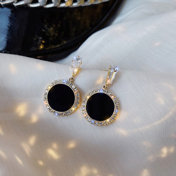Round Rhinestone Earrings_img_1