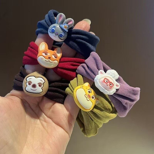 Zootopia Cartoon Character Elastic Hair Band Set