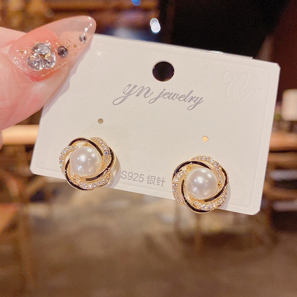 French zircon pearl earrings_img_2