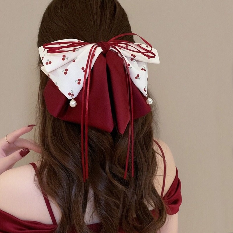 🎀 Cherry Blossom Bow Hair Clip 🍒_img_0
