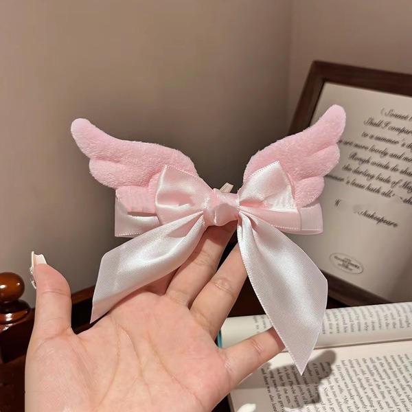 Angel Wings Satin Bow Hair Clip ১ জোড়া (1056)_img_1