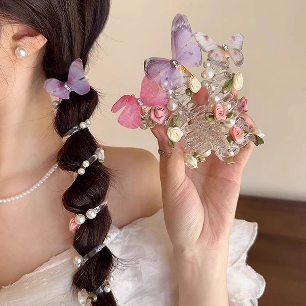 1 pcs Butterfly Floral Spiral Hair Twister Hairpin