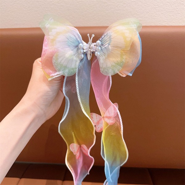 3D Moving Butterfly Ribbon Hair Clip_img_3