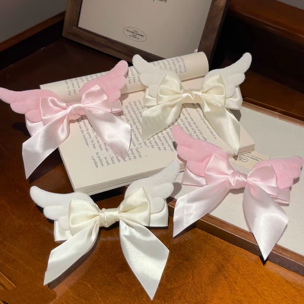 Angel Wings Satin Bow Hair Clip ১ জোড়া (1056)_img_2