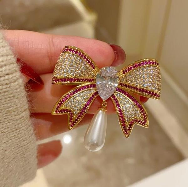 Full Diamond Bow Brooch_img_4