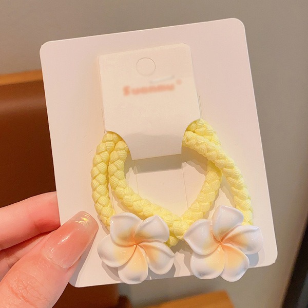 Sweet Plumeria Floral Elastic Hair Bands Set ১৬ পিস_img_4