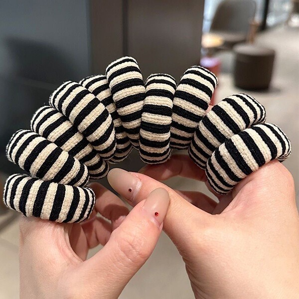 Retro Zebra Hair Tie 10 pcs_img_2