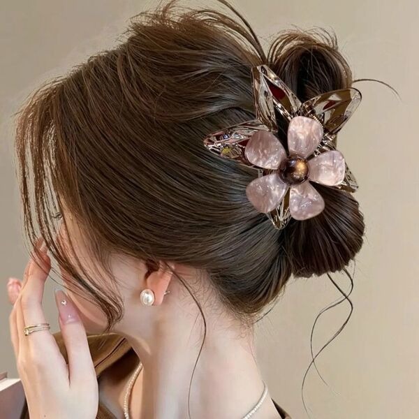Crystal Star & Flower Hair Claw Clip Set_img_1
