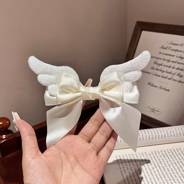Angel Wings Satin Bow Hair Clip ১ জোড়া (1056)
