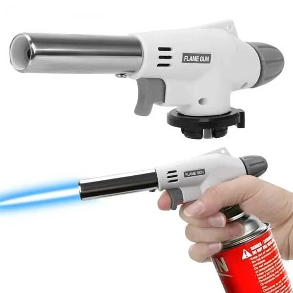 Automatic Flame Gas Torch, Butane Torch Kitchen Blow Lighter - Culinary Torches Chef Cooking Professional Adjustable Flame with Reverse Use for Creme, Brulee, BBQ, Baking, Jewelry_img_1