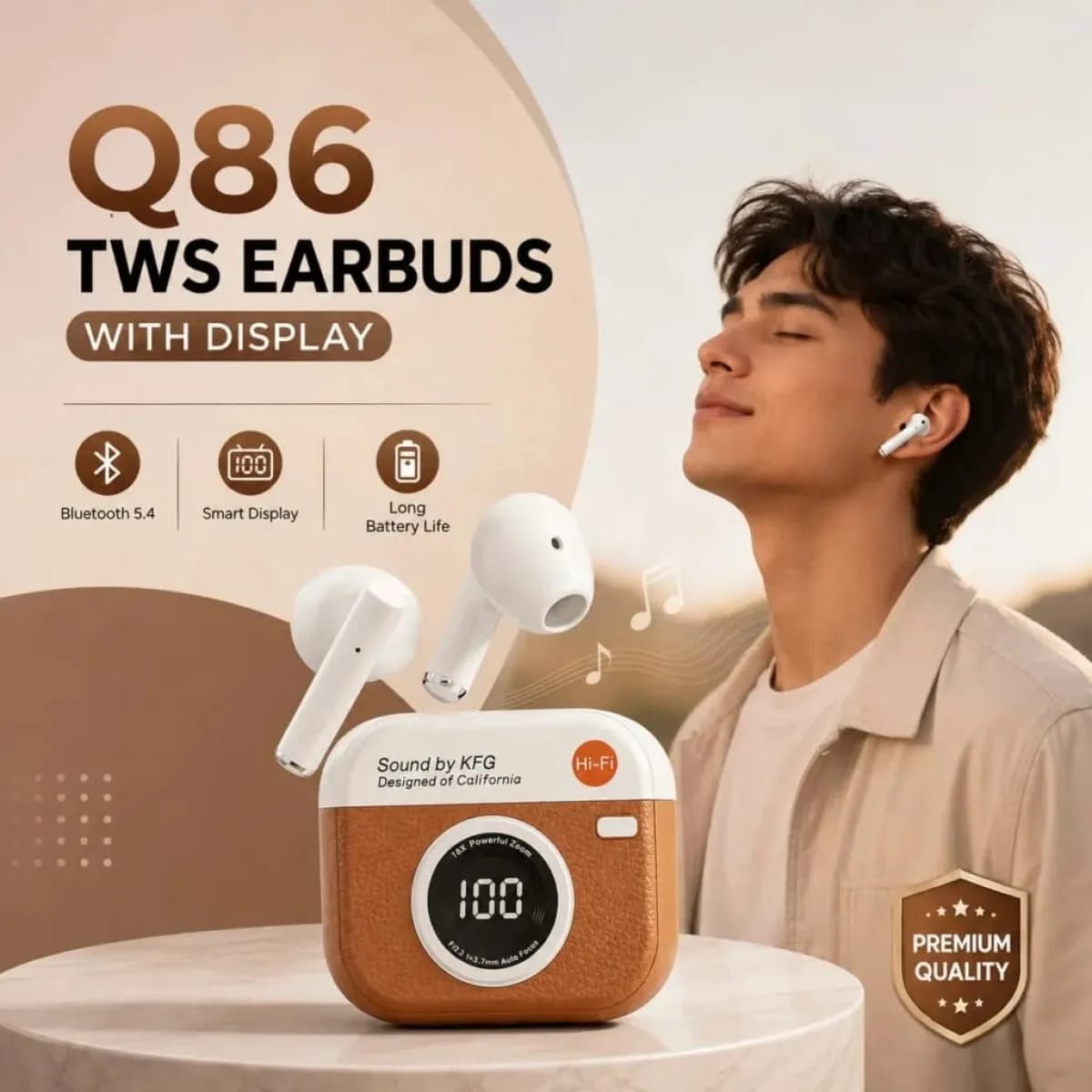 Headphones Sport Stereo Fone Bluetooth Earbuds for iPhone Retro Camera Style_img_0