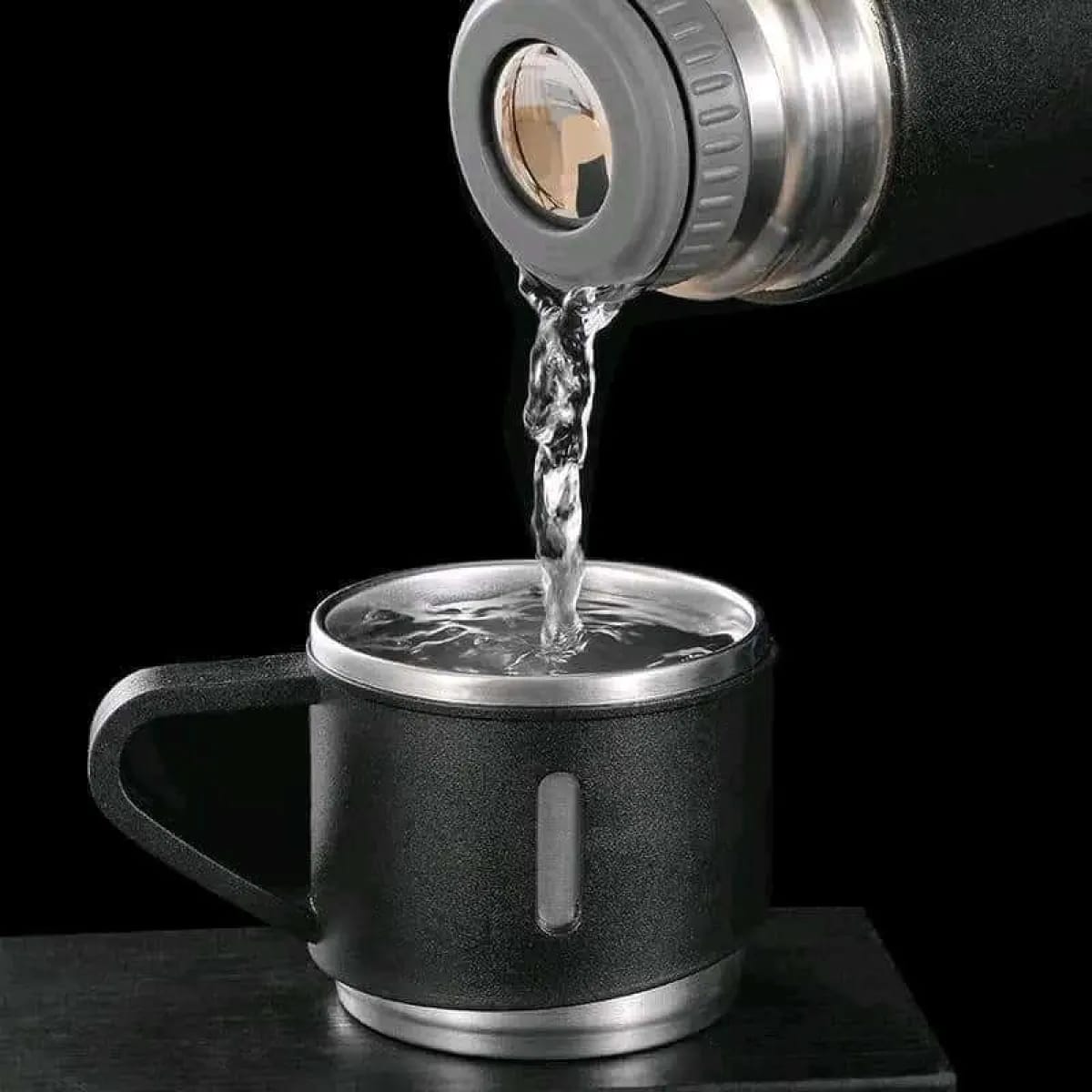 Vacuum Flask Set 500ml with 3 Cups | Stainless Steel Coffee Tea Travel Mug Gift Set_img_1